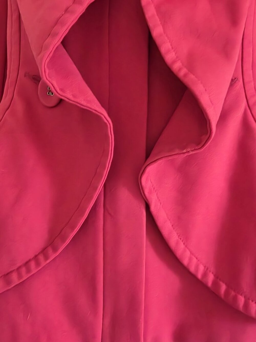INC International Concepts Size S Red Jacket Coat Ruffled Front VG Condition - Picture 11 of 14